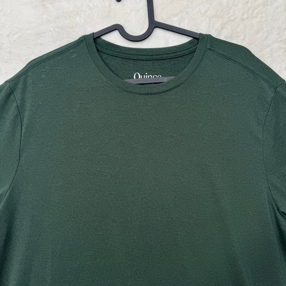 Quince T-Shirt Mens M Green Recycled Polyester Blend Short Sleeve Crew Neck - Picture 2 of 9